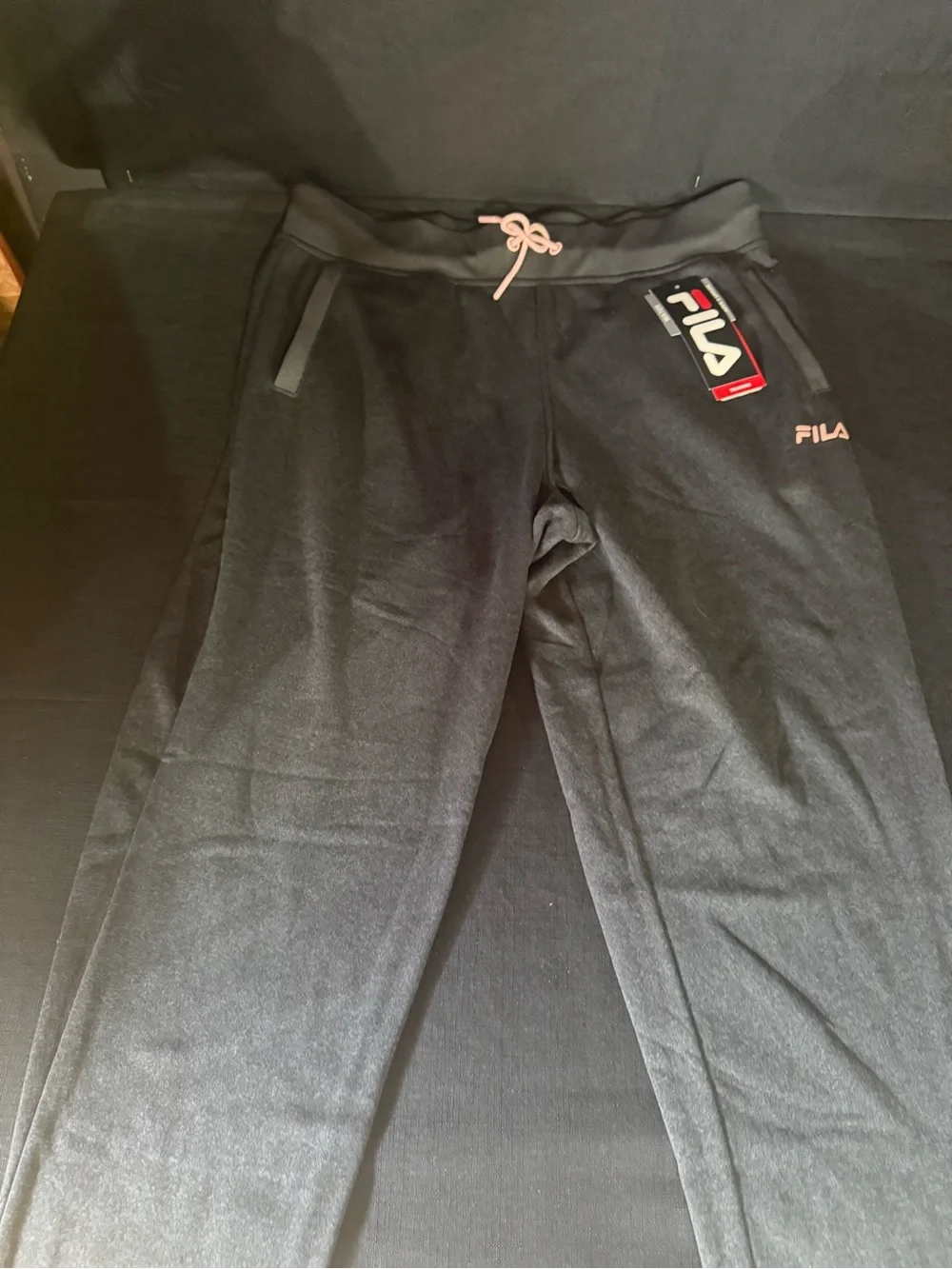 Fila Pink Hoodie with Black Jogger Shorts